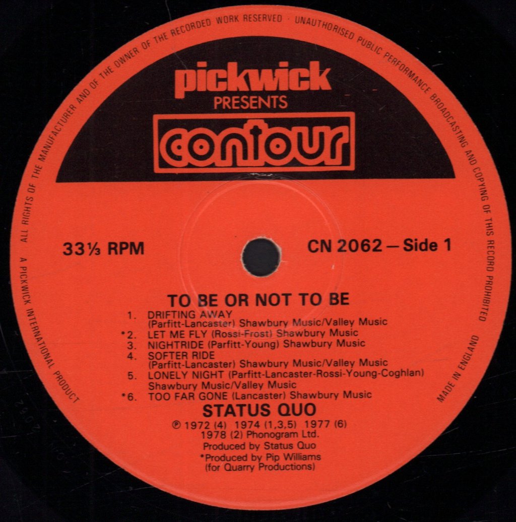 Status Quo - To Be Or Not To Be - Lp