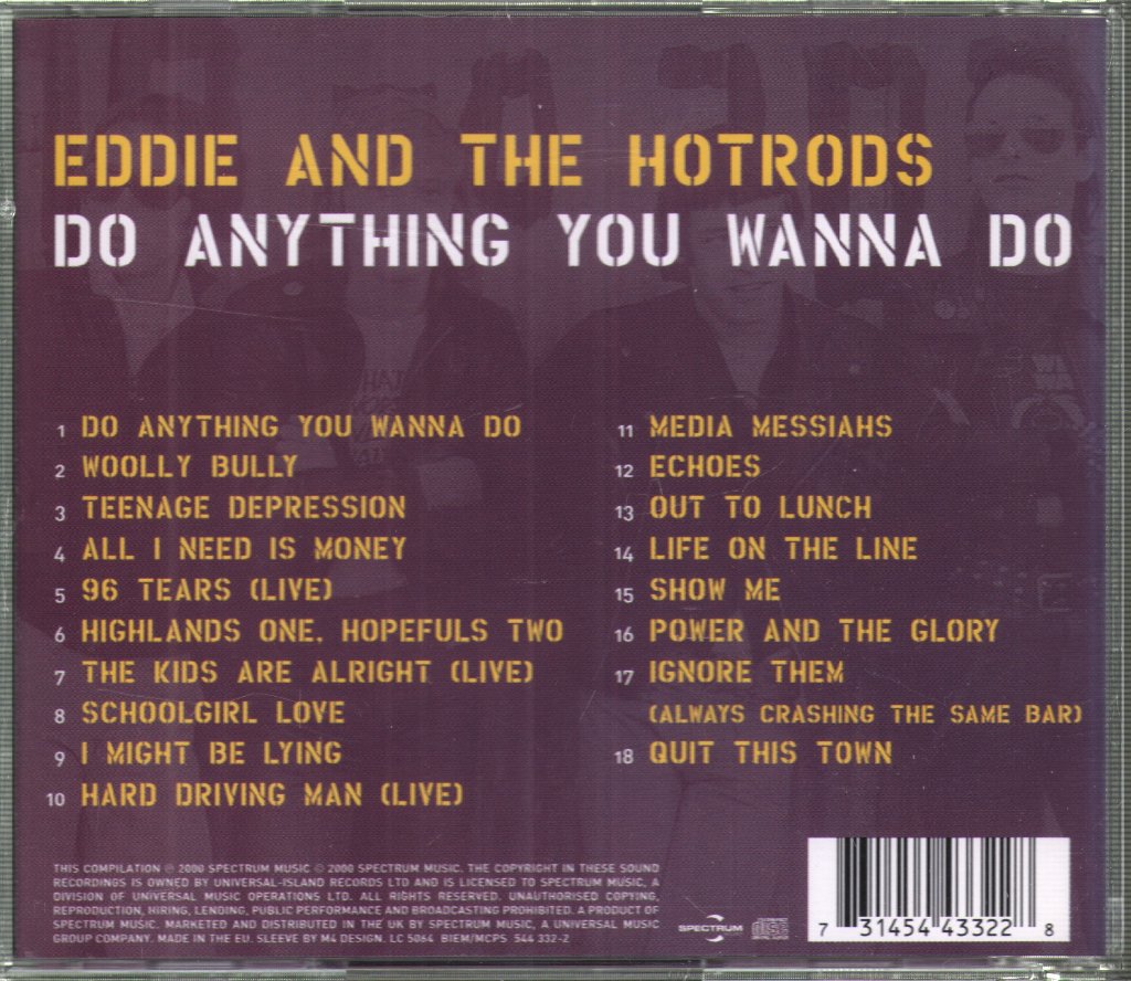 Eddie And The Hot Rods - Do Anything You Wanna Do - Cd