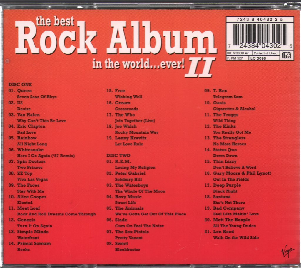 Various Artists - Best Rock Album In The World... Ever! II - Double Cd