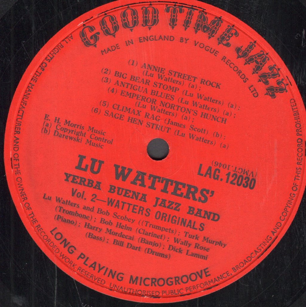 Lu Watters And The Yerba Buena Jazz Band - San Francisco Style Vol. 2 - Lp