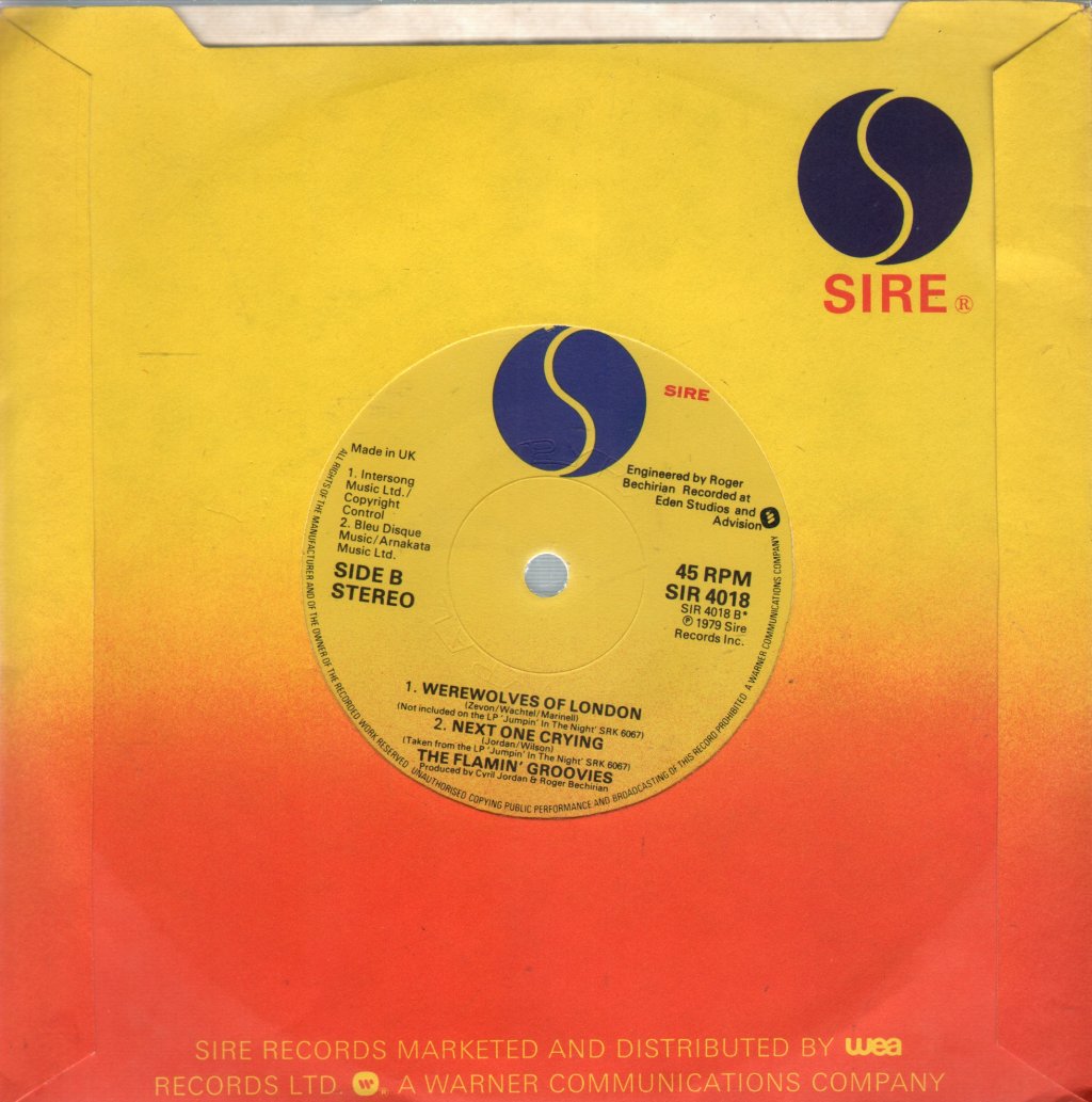 Flamin' Groovies - Absolutely Sweet Marie - 7 Inch