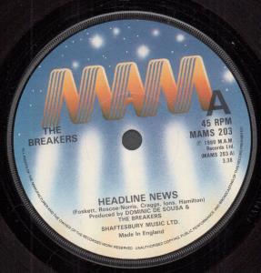 Breakers (80'S Group) - Headline News - 7 Inch