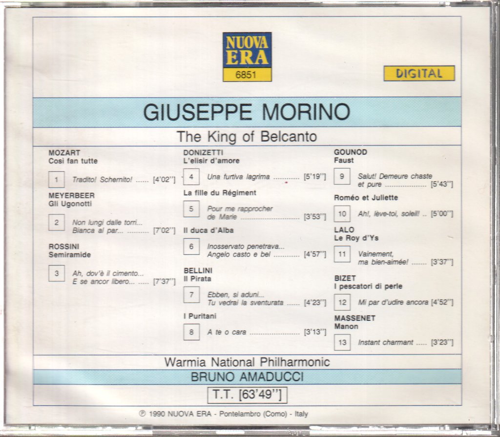 Giuseppe Morino - King Of Belcanto - Cd