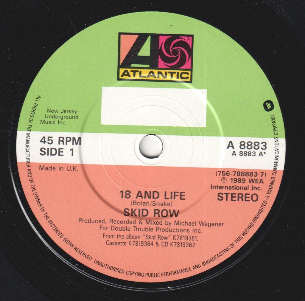 Skid Row - 18 And Life - 7 Inch