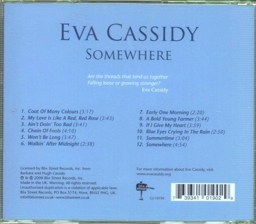 Eva Cassidy - Somewhere - Cd