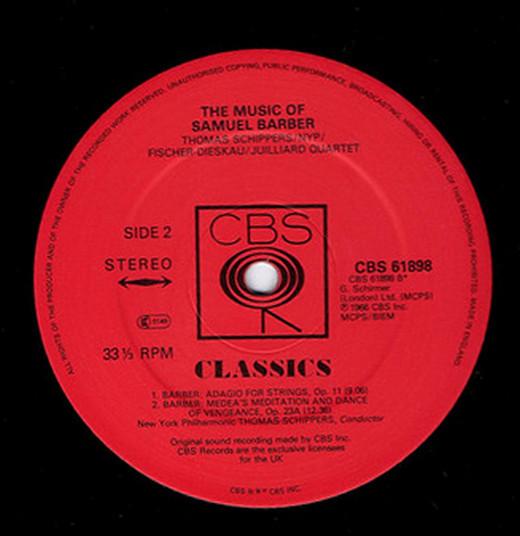 New York Philharmonic - Music Of Samuel Barber - Lp