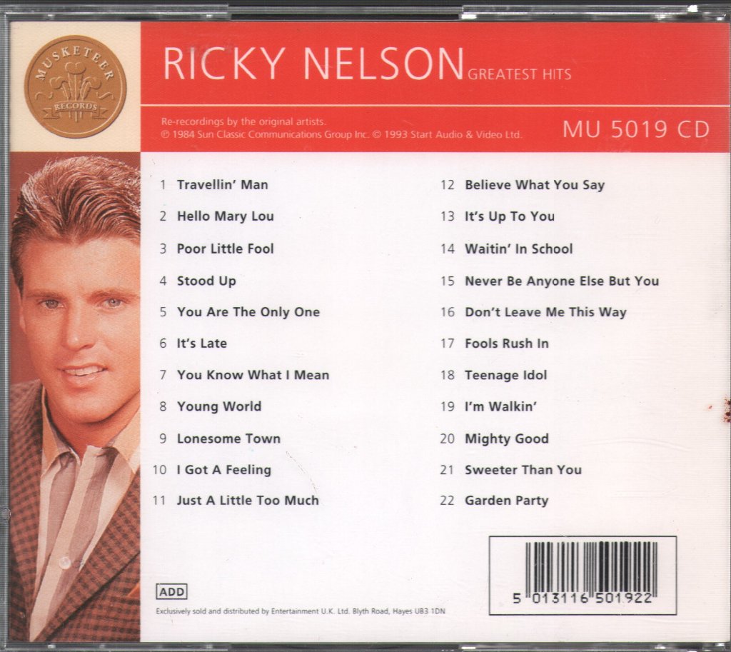 Ricky Nelson - Greatest Hits - Cd