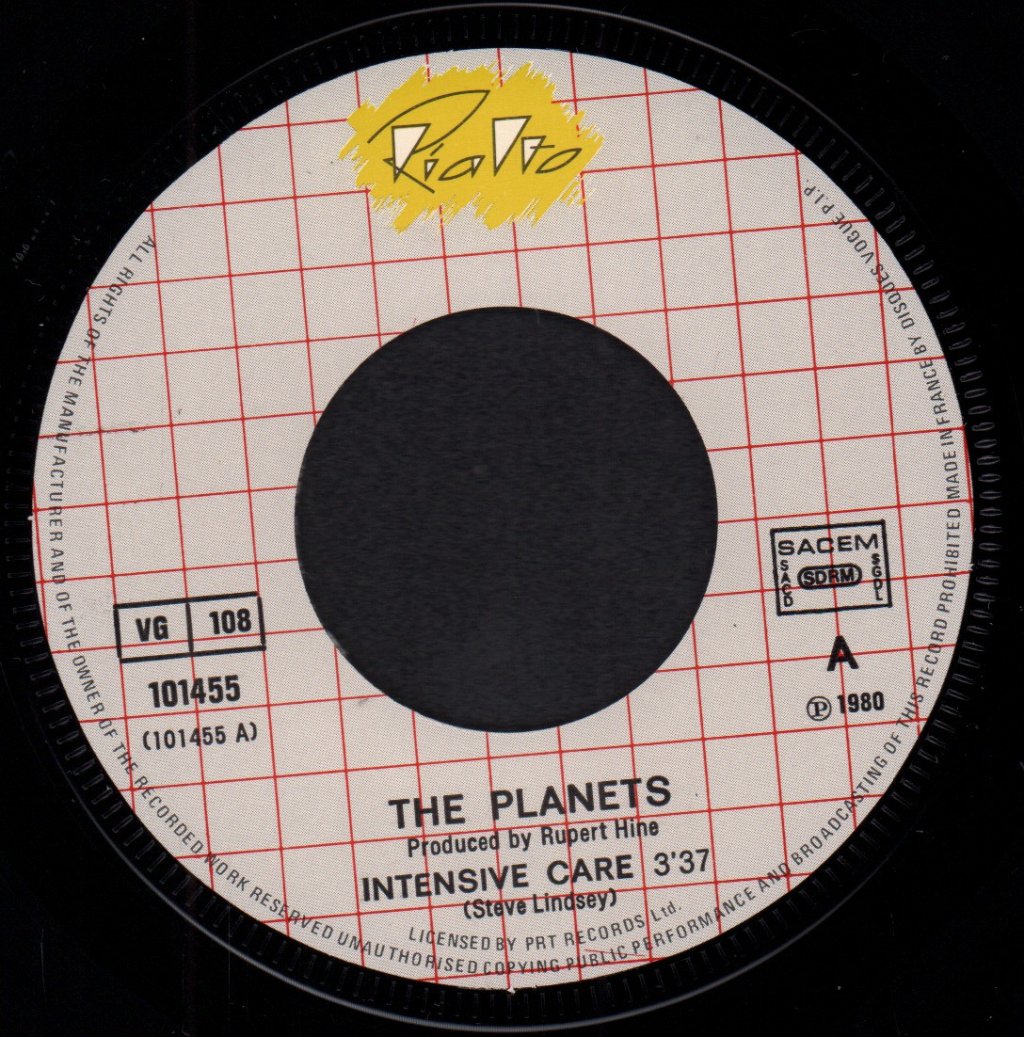 Planets (Synth Pop/New Wave Group) - Intensive Care - 7 Inch