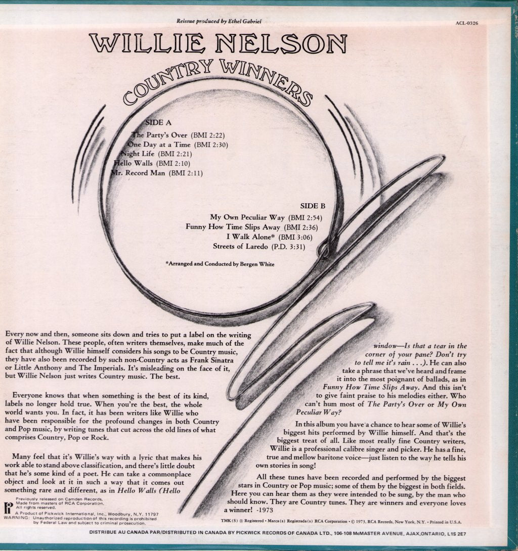 Willie Nelson - Country Winners - Lp