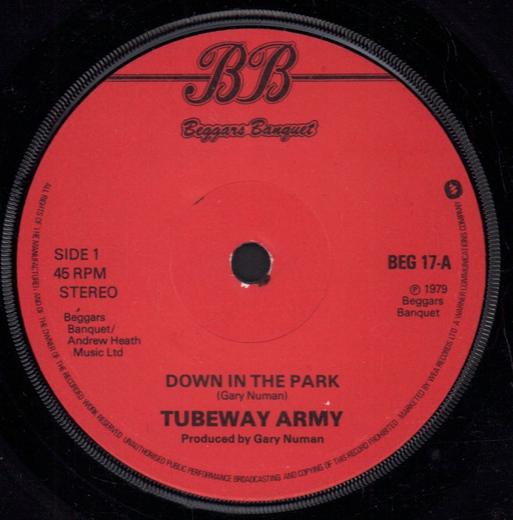 Tubeway Army - Down In The Park - 7 Inch