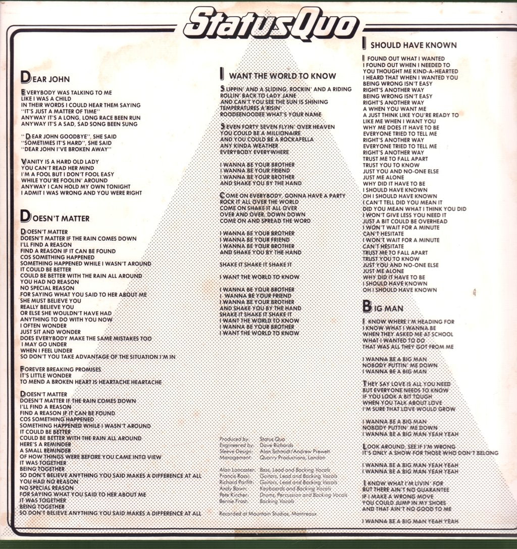 Status Quo - 1982 - Lp