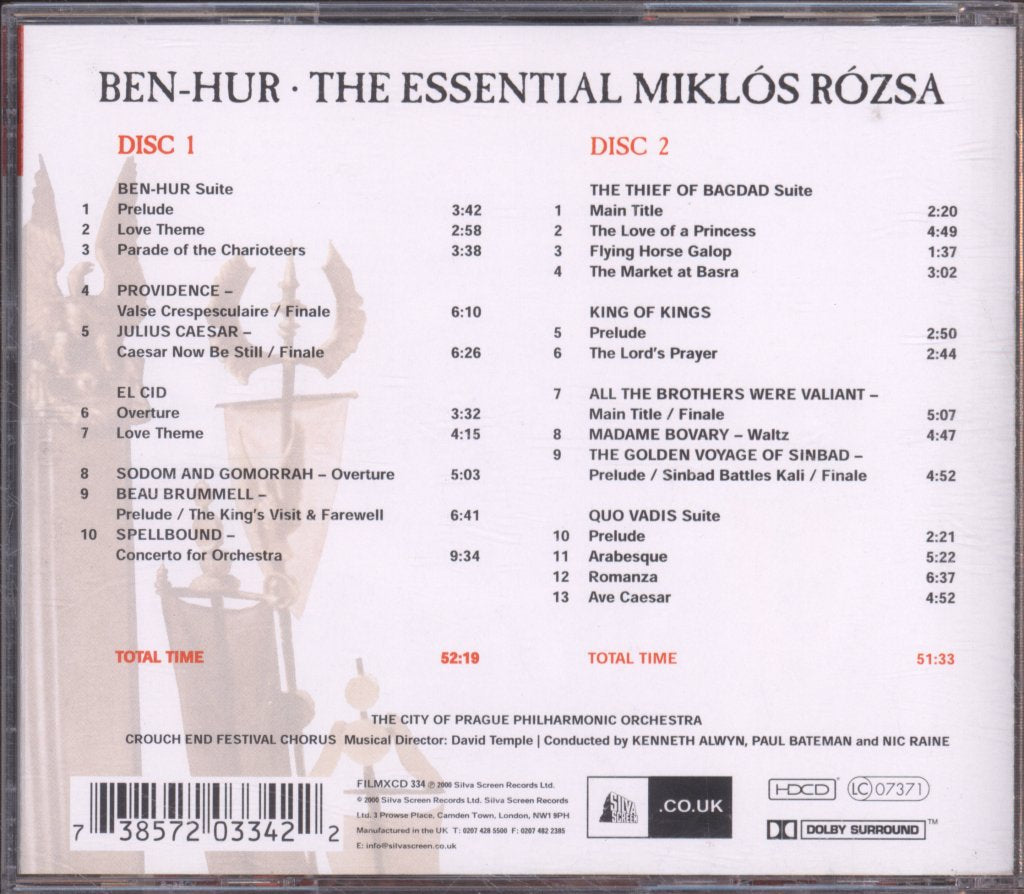 City Of Prague Philharmonic Orchestra - Ben-Hur: The Essential Miklós Rózsa Film Music Collection - Double Cd