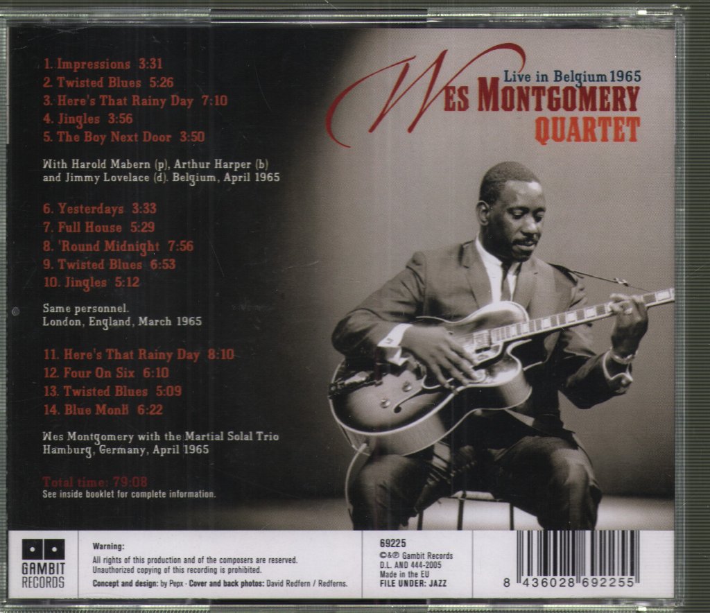 Wes Montgomery Quartet - Live In Belgium 1965 - Cd