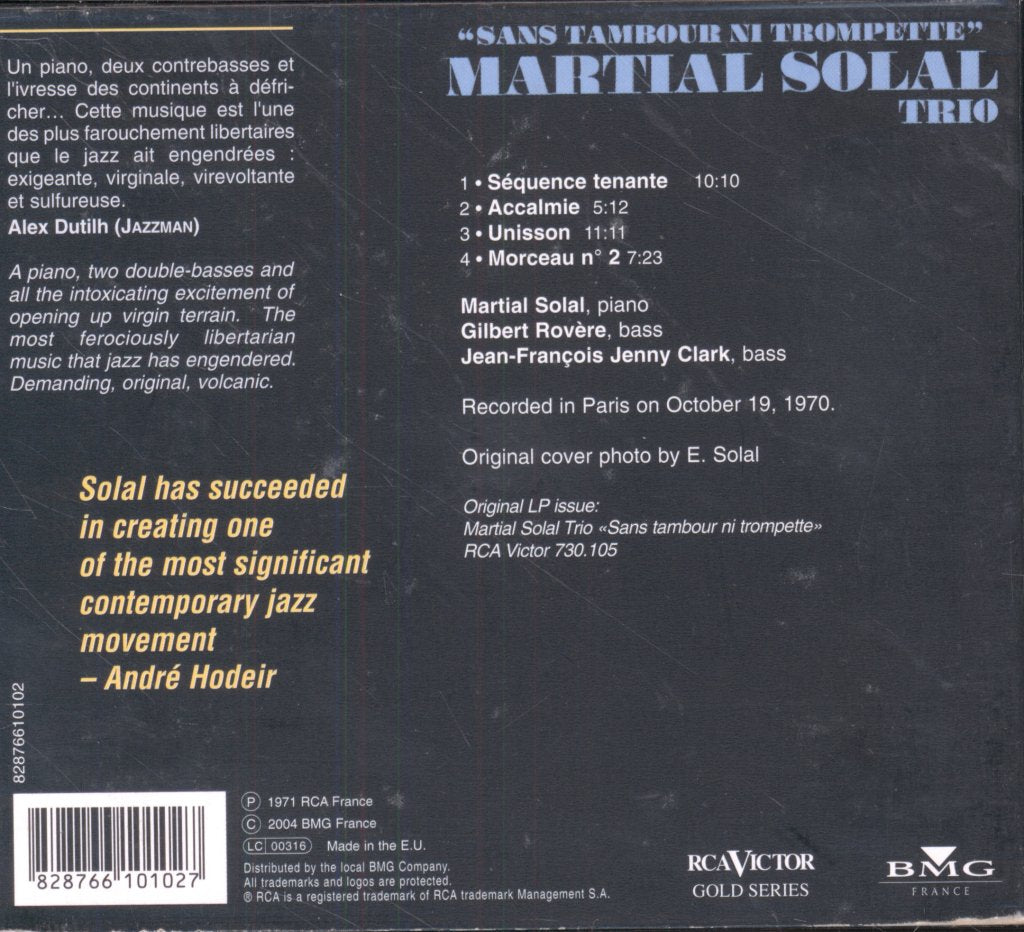 Martial Solal Trio - Sans Tambour Ni Trompette - Cd