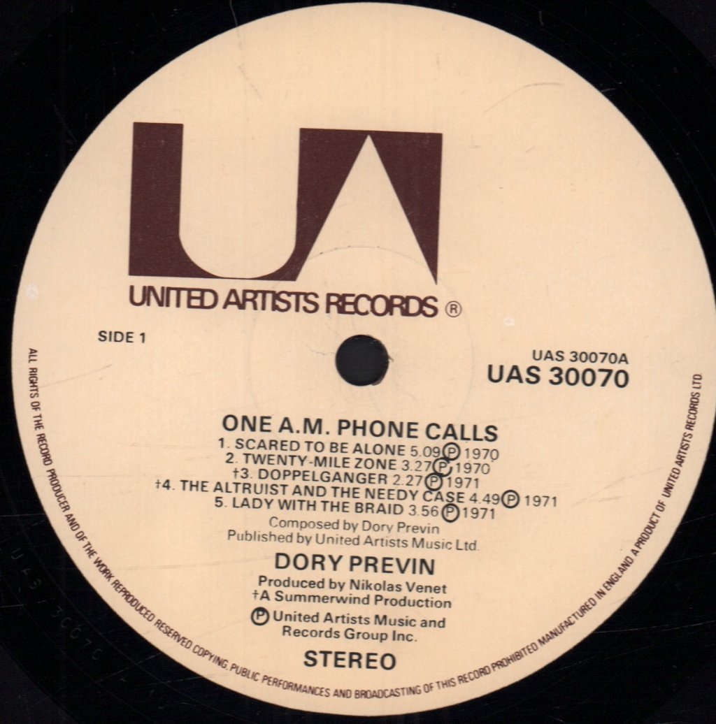 Dory Previn - One A.m. Phonecalls - Lp