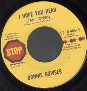 Donnie Bowser - I Hope You Hear - 7 Inch