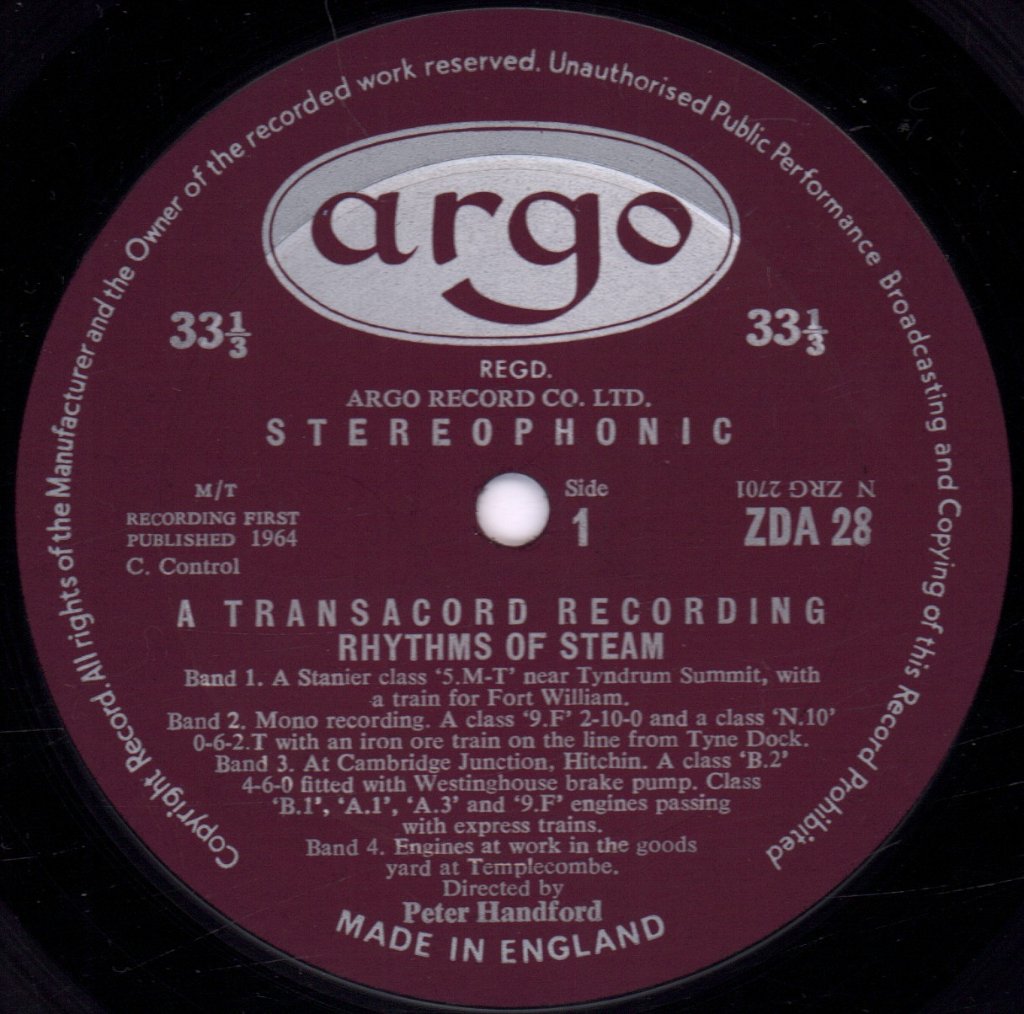 Rhythms Of Steam - Lineside Recordings Of Tyndrum Tyne Dock Hitchen - Lp