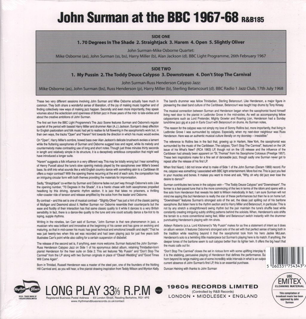 John Surman - At The BBC 1967-68 - Lp