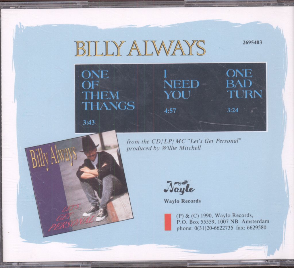 Billy Always - One Of Them Thangs / I Need You - Cd