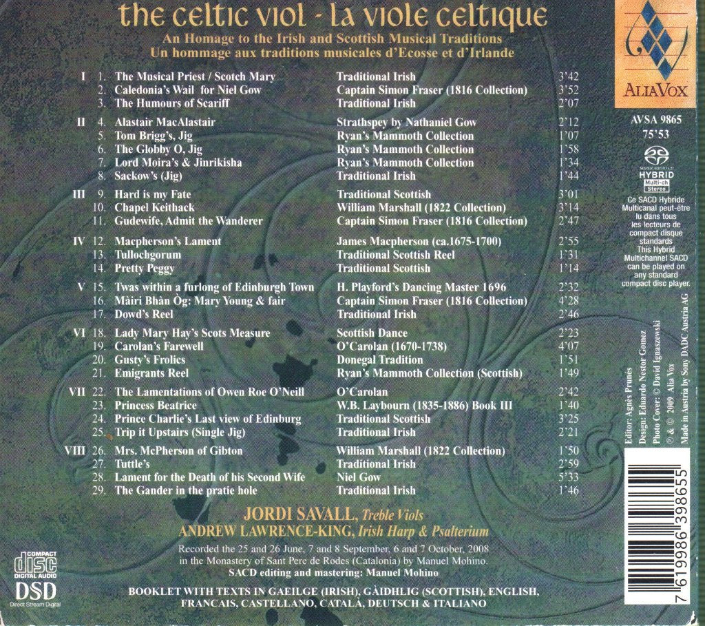Jordi Savall / Andrew Lawrence-King - Celtic Viol - Cd