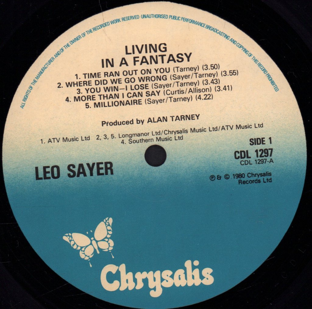 Leo Sayer - Living In A Fantasy - Lp
