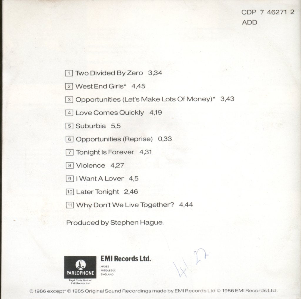Pet Shop Boys - Please - Cd