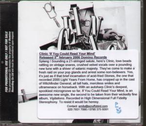 Clinic - If You Could Read Your Mind - Cd
