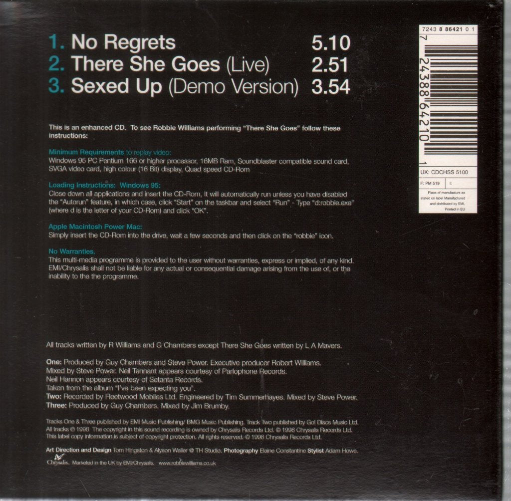 Robbie Williams - No Regrets - Cd