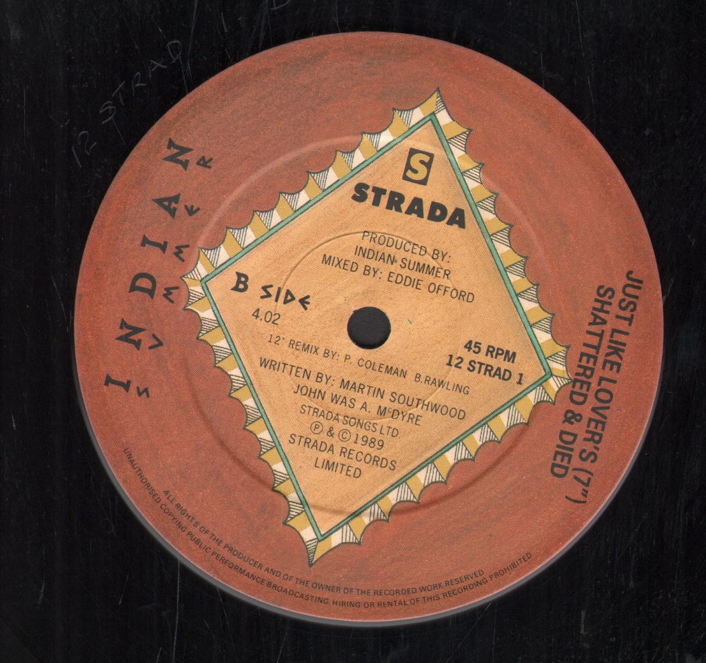 Indian Summer (80'S Artist) - Just Like Lovers - 12 Inch