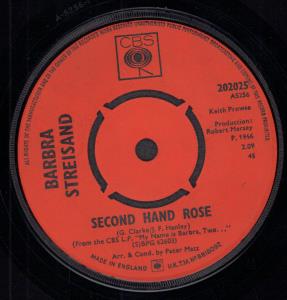 Barbra Streisand - Second Hand Rose - 7 Inch