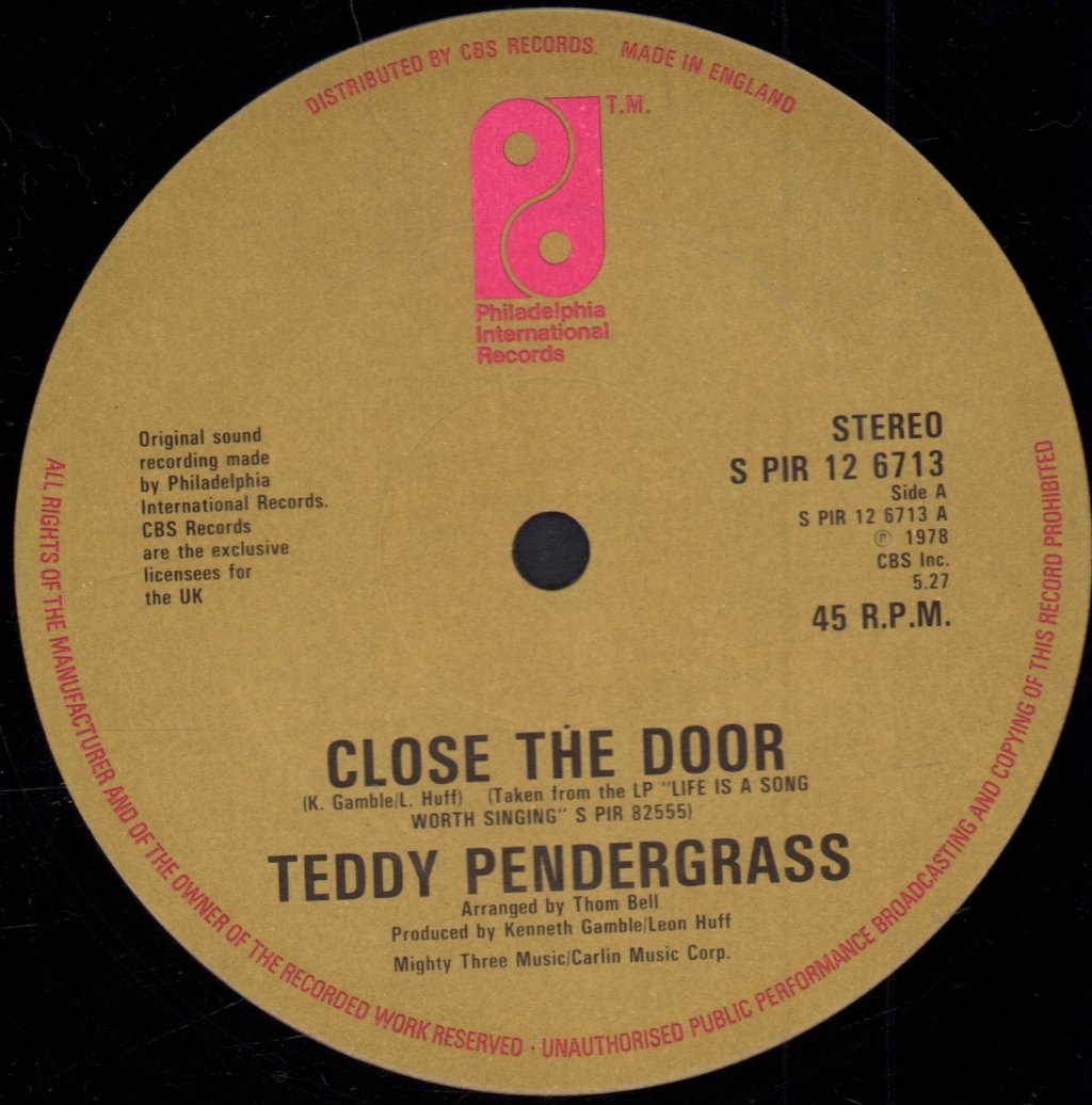 Teddy Pendergrass - close the door - 12 Inch