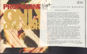 Propaganda (Ztt Group) - Only One Word - 7 Inch
