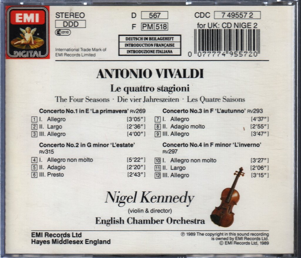 Nigel Kennedy - Vivaldi Four Seasons - Cd