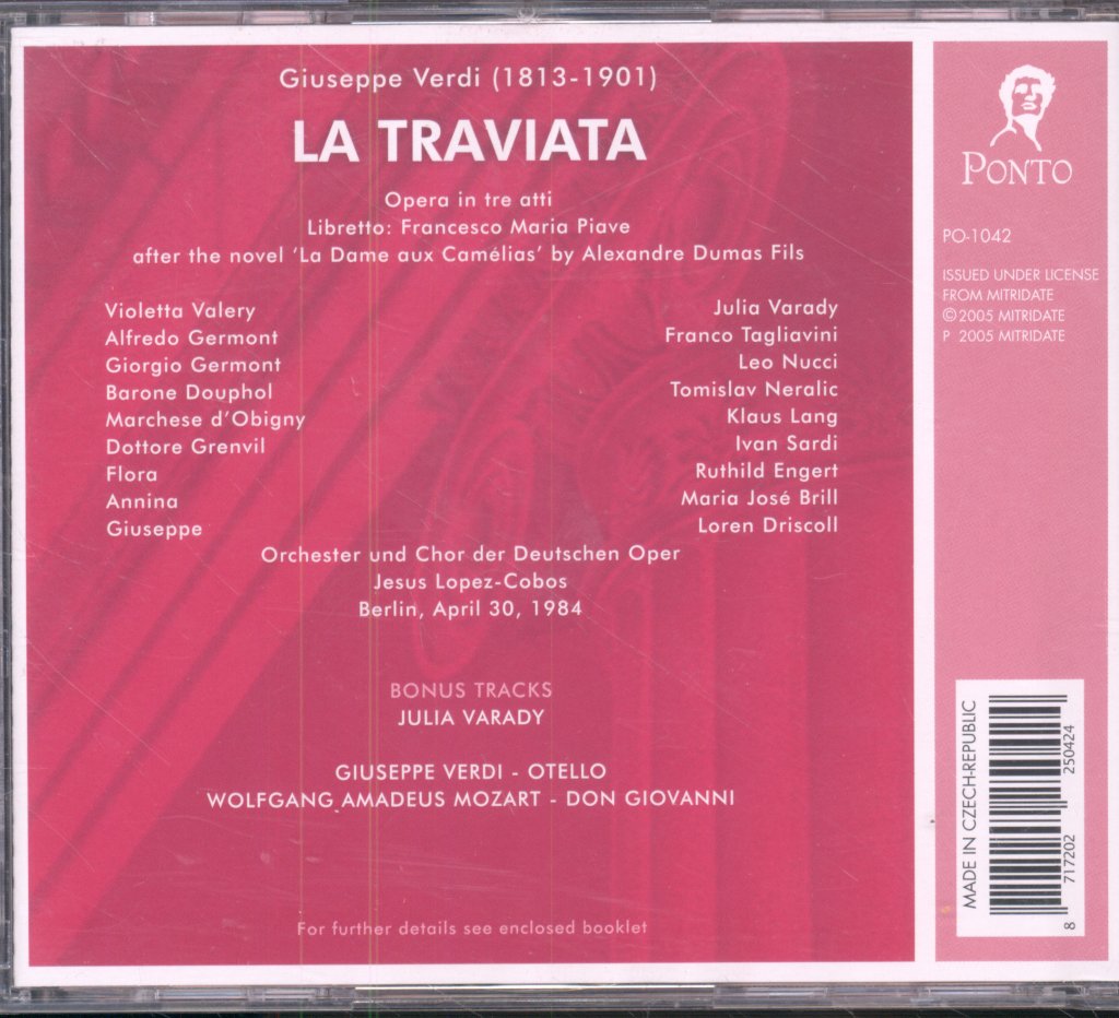 Orchester Und Chor Der Deutschen Oper, Jesus Lopez-Cobos - Verdi - La Traviata - Double Cd