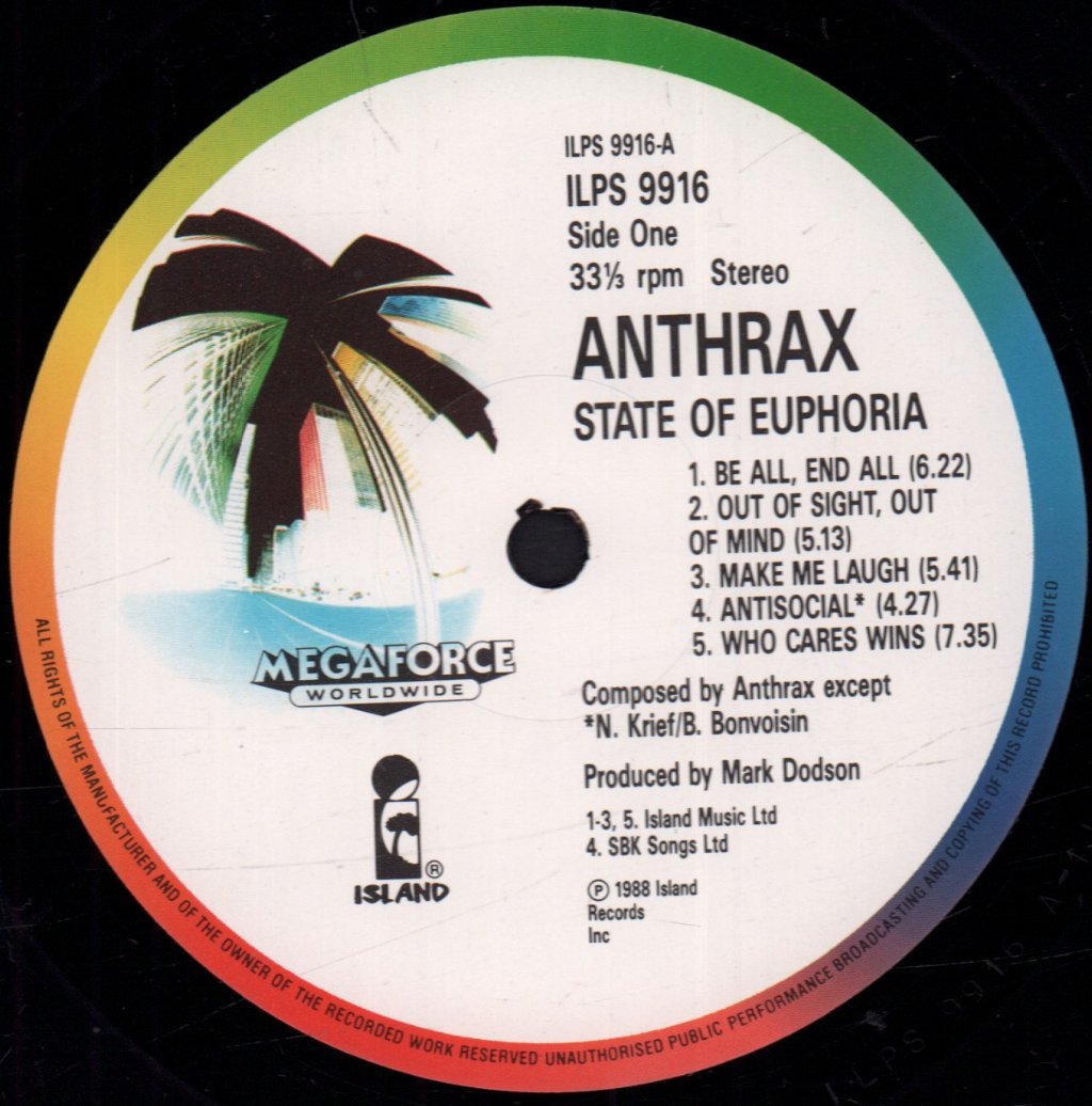Anthrax (Metal Group) - State Of Euphoria - Lp