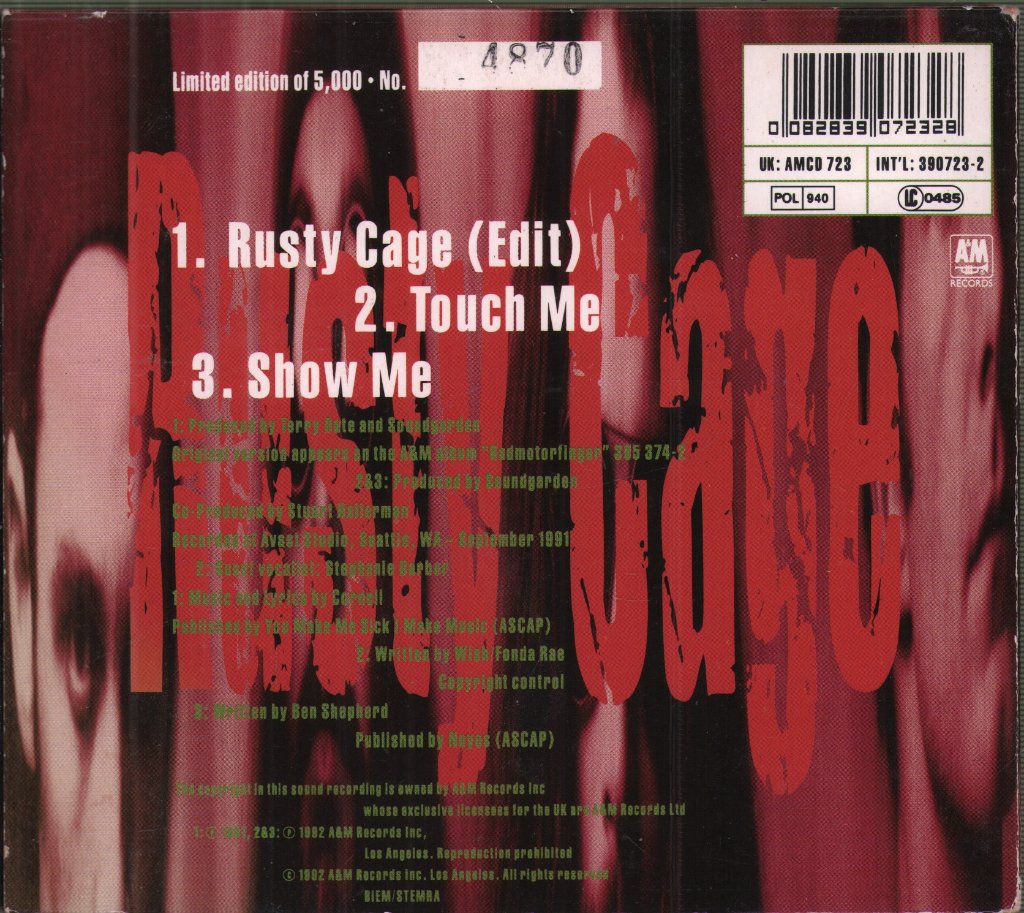 Soundgarden - Rusty Cage - Cd