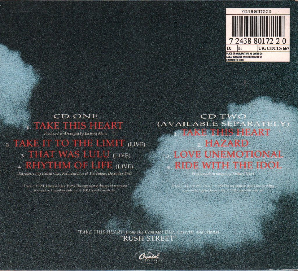 Richard Marx - Take This Heart - Cd