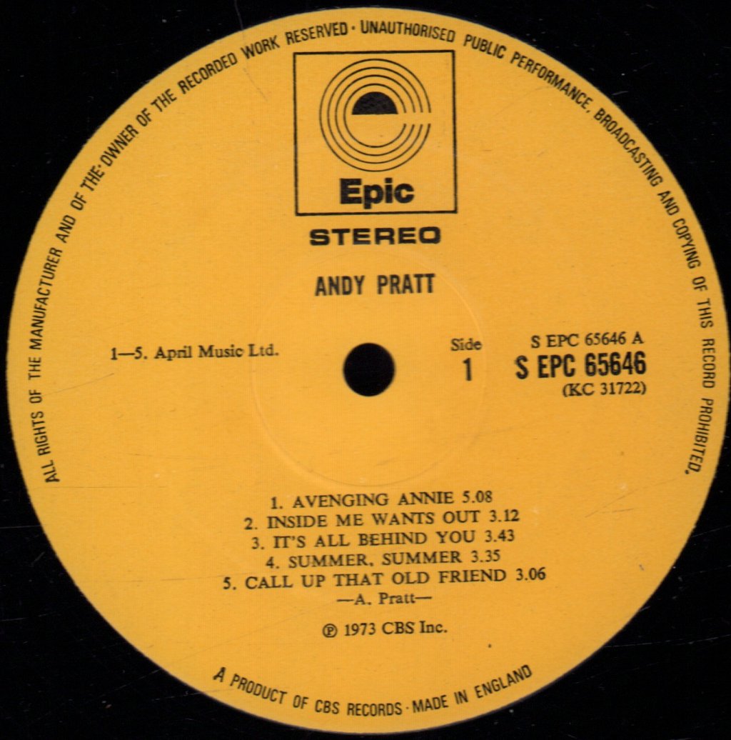 Andy Pratt - Andy Pratt - Lp