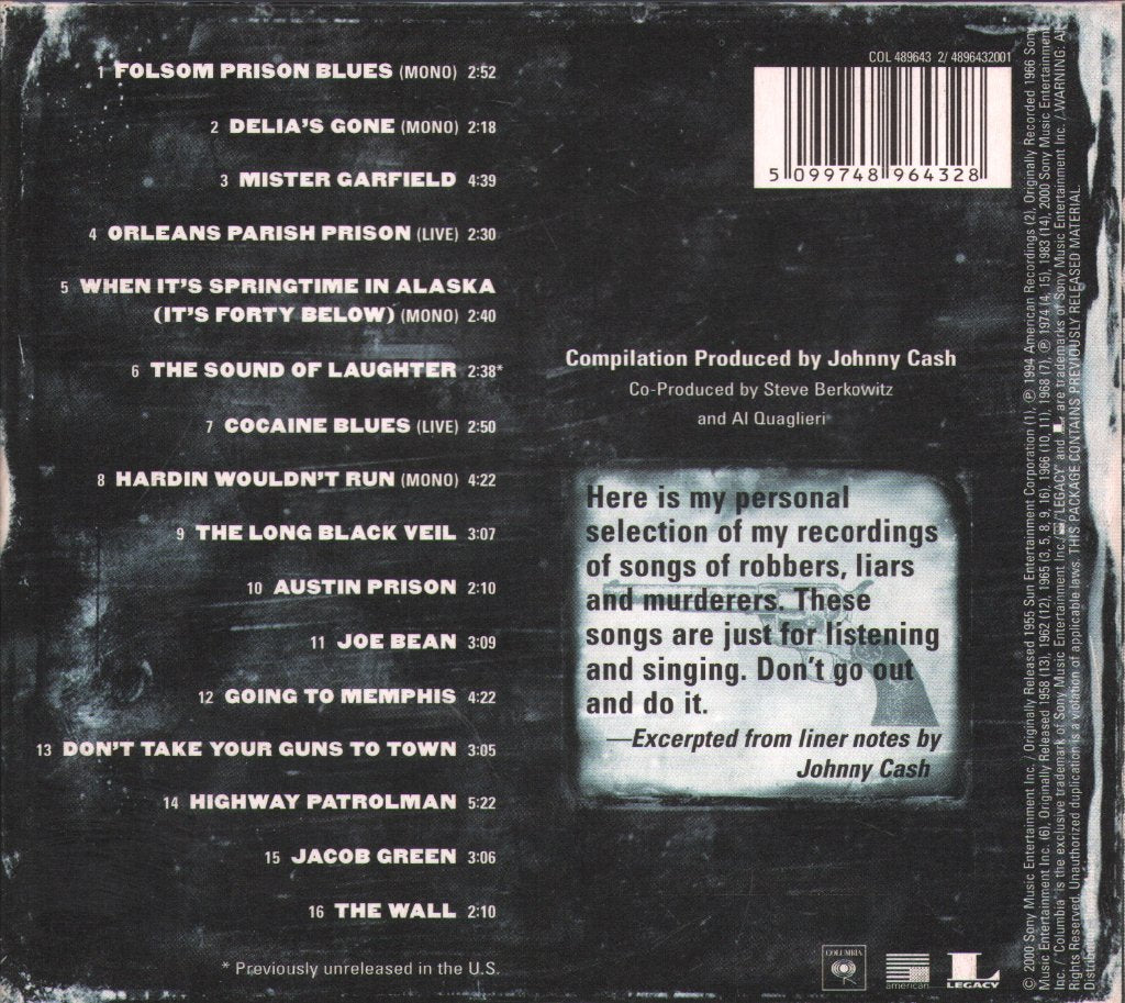 Johnny Cash - Murder - Cd