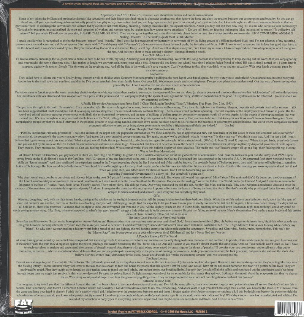 Propagandhi - Less Talk, More Rock - Lp