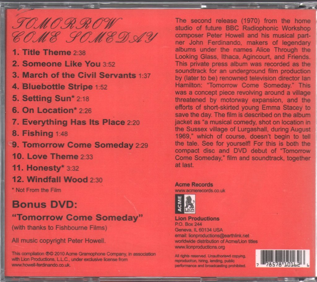 Peter Howell and John Fernando - Tomorrow Come Someday - Cd/Dvd