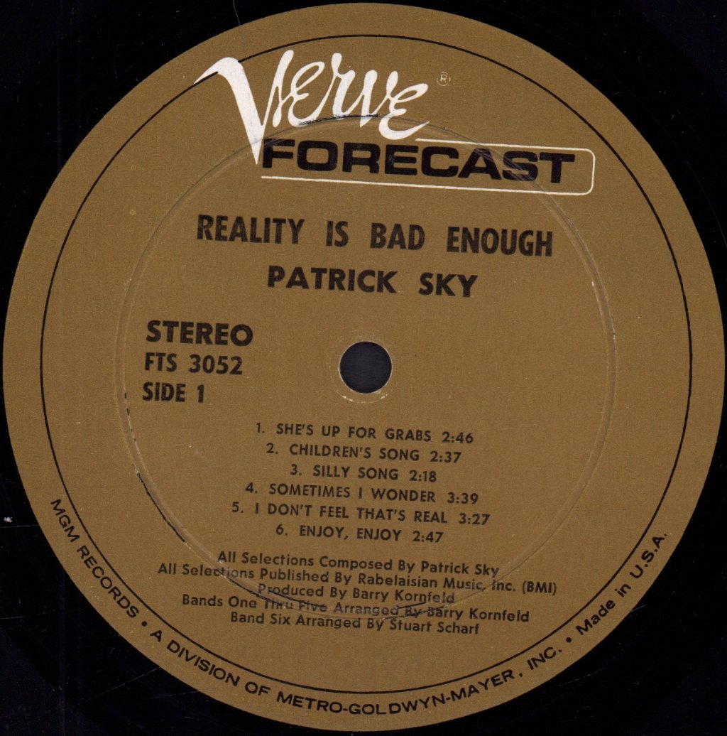 Patrick Sky - Reality Is Bad Enough - Lp