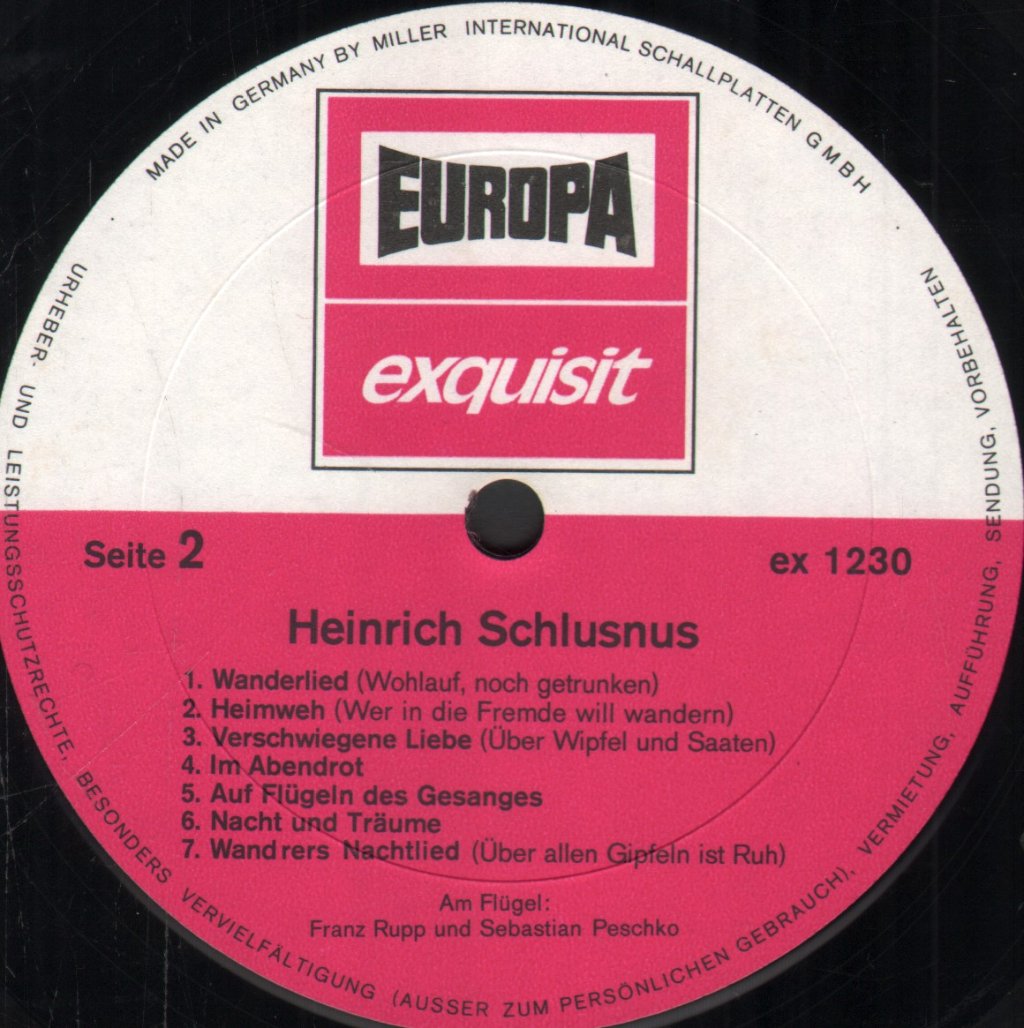 Heinrich Schlusnus - Heinrich Schlusnus - Lp