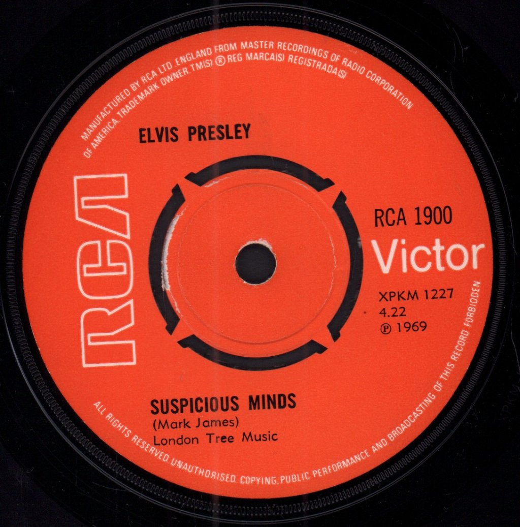 Elvis Presley - Suspicious Minds - 7 Inch