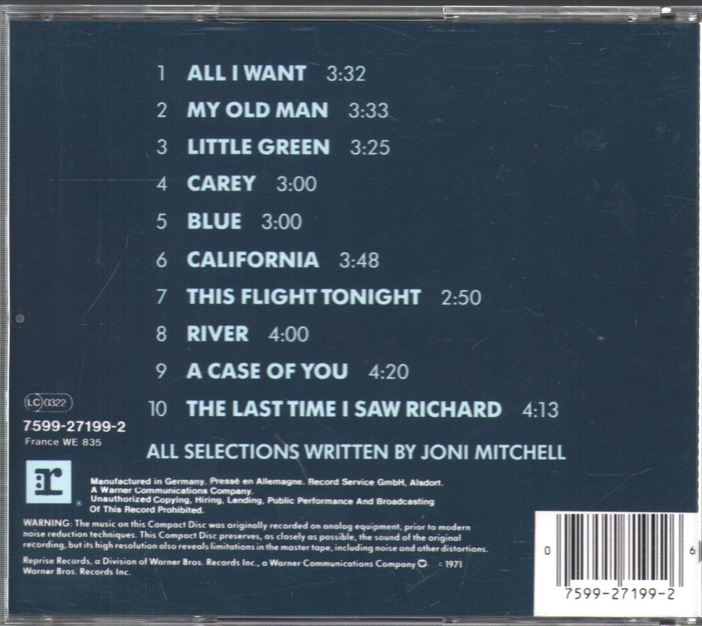 Joni Mitchell - Blue - Cd
