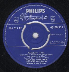 Frankie Vaughan - Walkin' Tall - 7 Inch