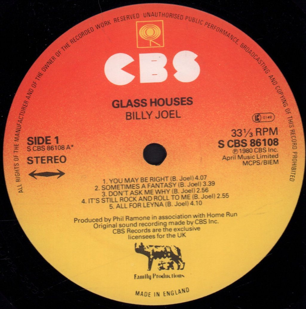 Billy Joel - Glass Houses - Lp
