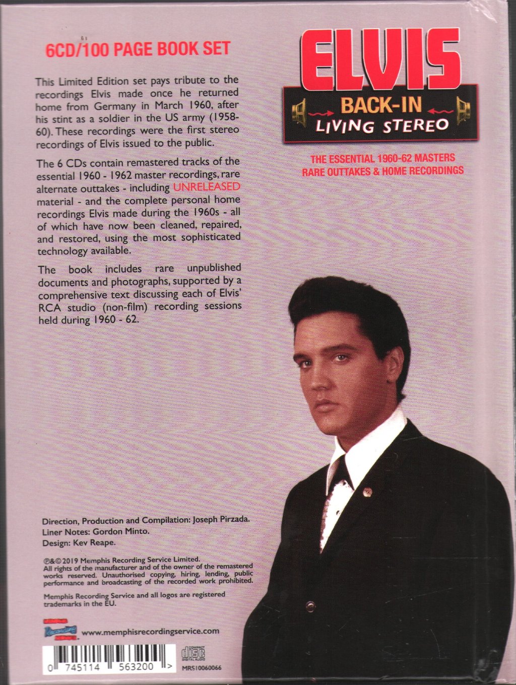 Elvis Presley - Back-In Living Stereo (The Essential 1960-62 Masters Rare Outtakes & Home Recordings) - Cd Set