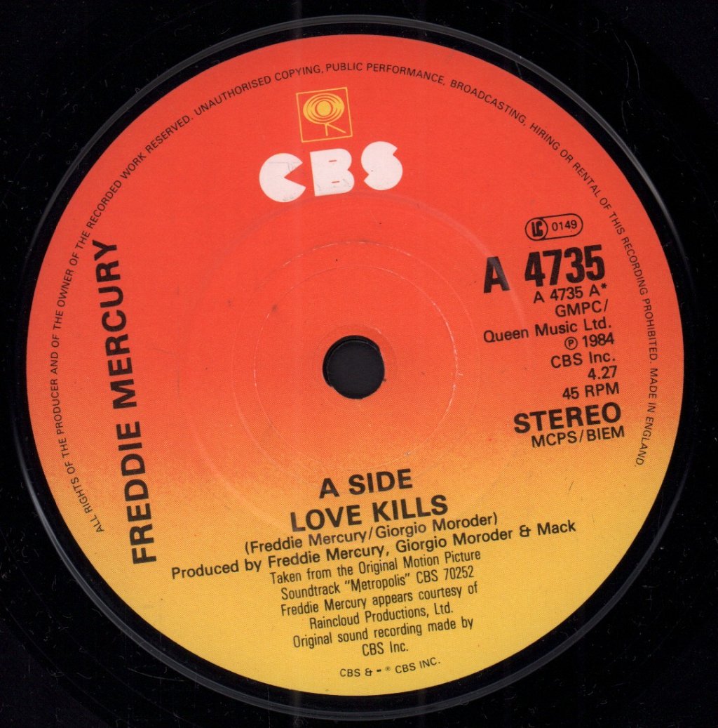 Freddie Mercury - Love Kills - 7 Inch
