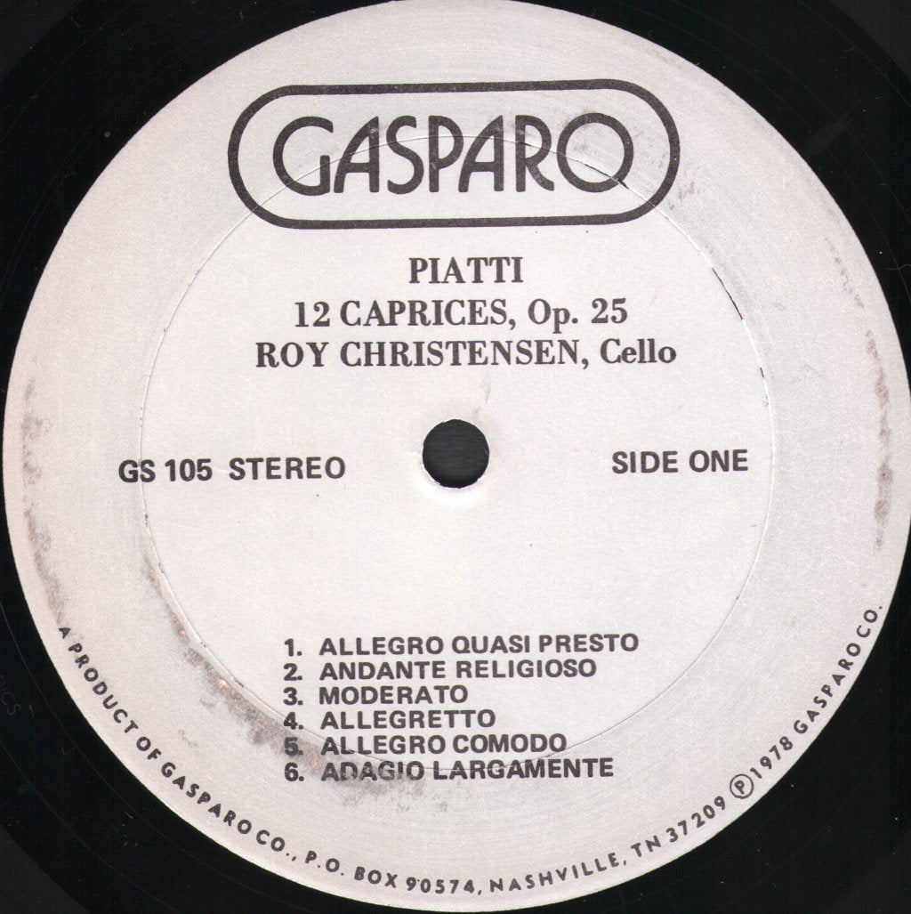 Roy Christensen - Alfredo Piatti - 12 Caprices, Op.25 - Lp